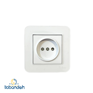 پریز برق ساده سرامیکی BEKER مدل آتا سفید با قاب سفید